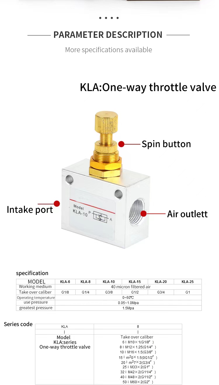 KLA-10 One-Way Pneumatic 